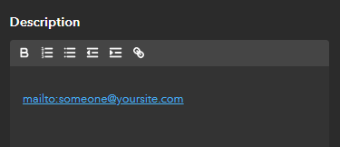 Add mailto link to project description.